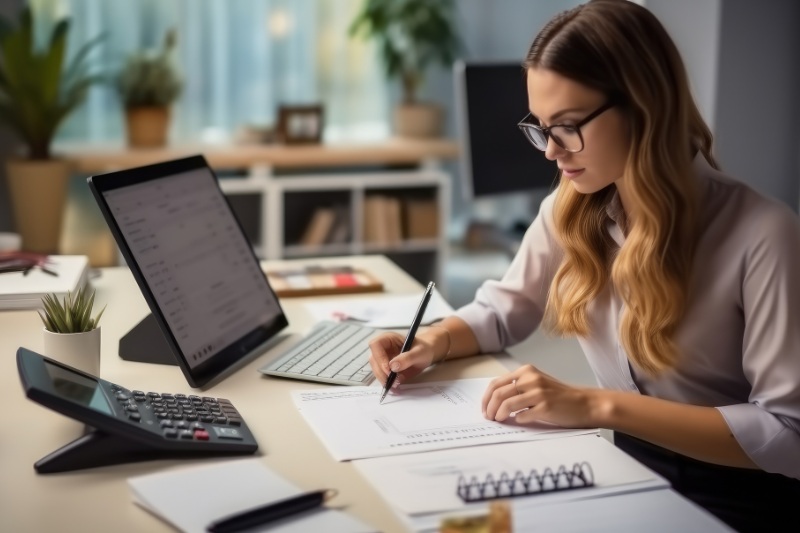 kobieta praca laptop